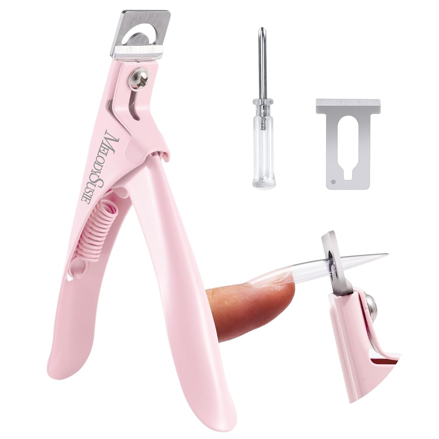 Acrylic Nail Clippers - Adjustable Stainless Steel Trimmer for Fake Nails | Manicure Tool in Plum