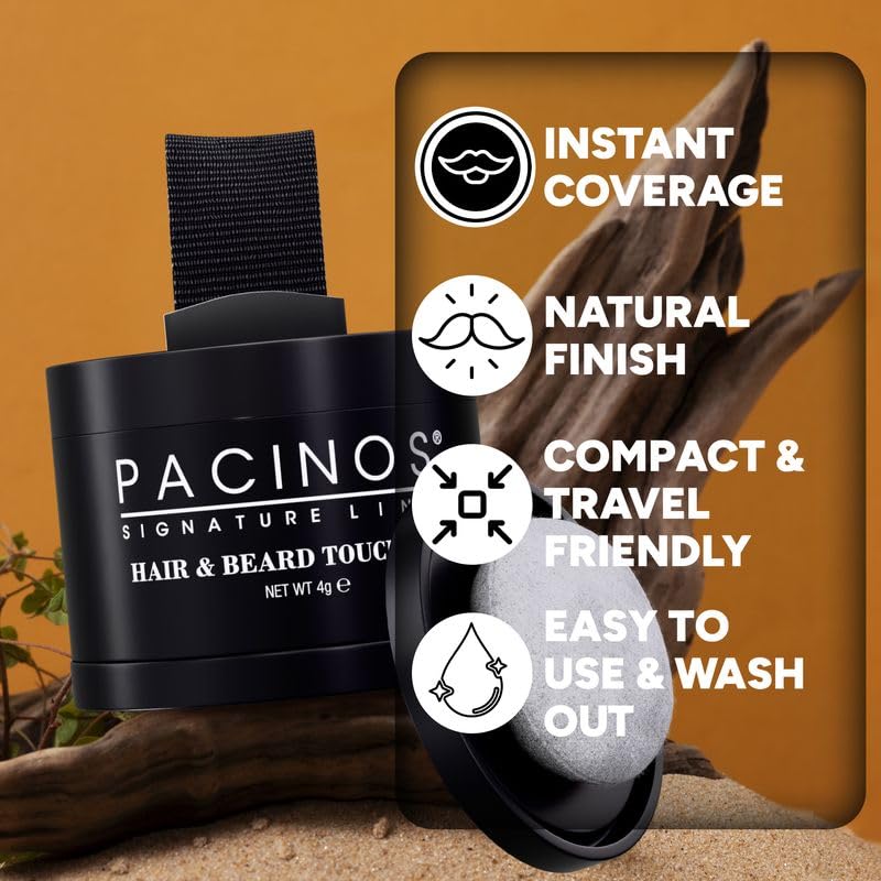 Pacinos Instant Hair and Beard Touch Up Powder - Dark Brown