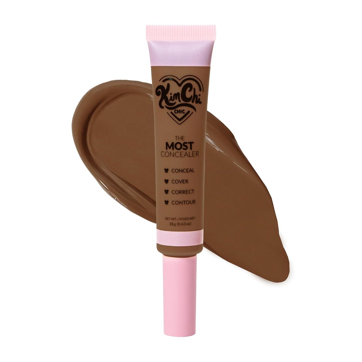 KimChiChic Concealer - Full Coverage Water Resistant Multi-Use Formula | Matte Satin Finish | 0.63 oz, 01-Ivory