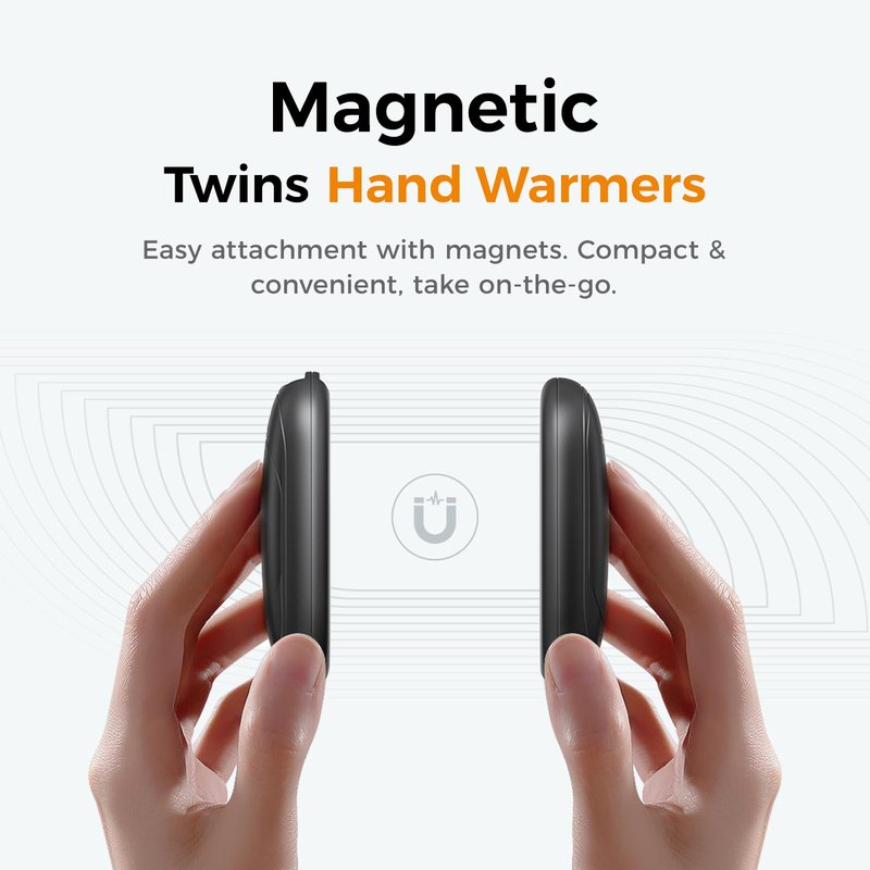 OCOOPA Magnetic Rechargeable Hand Warmers, 16 Hrs Total Warmth 2-Pack, Ultra-Thin Portable Electric Hand Warmer 3 Heat Levels, Raynaud's Relief, Ideal Golf, Hunting, Camping, Winter Gifts, UT3 Lite