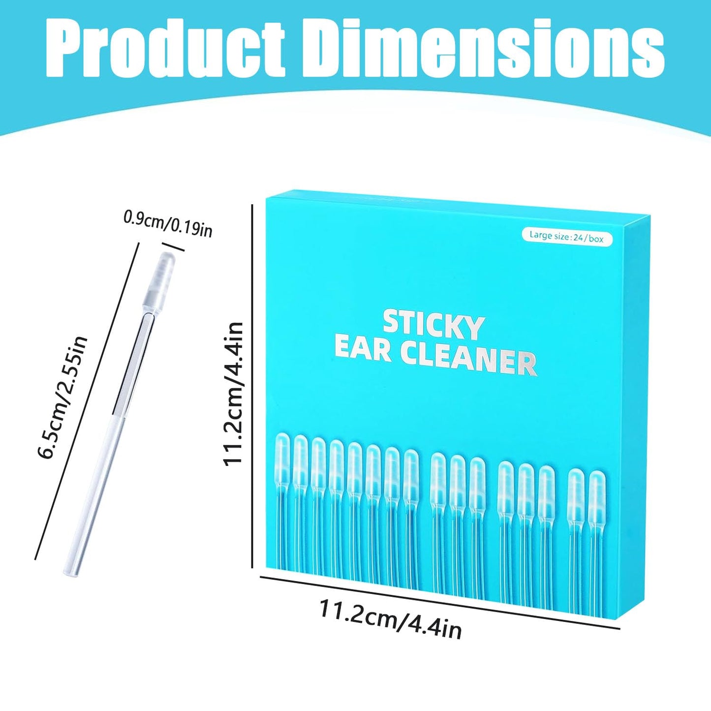 Sticky Ear Cleaning Stick, Reusable Ear Cleaning Tools with Soft Rubber Head, Gentle Adhesive Ear Pick for Ear Wax Cleaning, Adhesive Ear Cleaning Sticks for All Ages (3 Box)