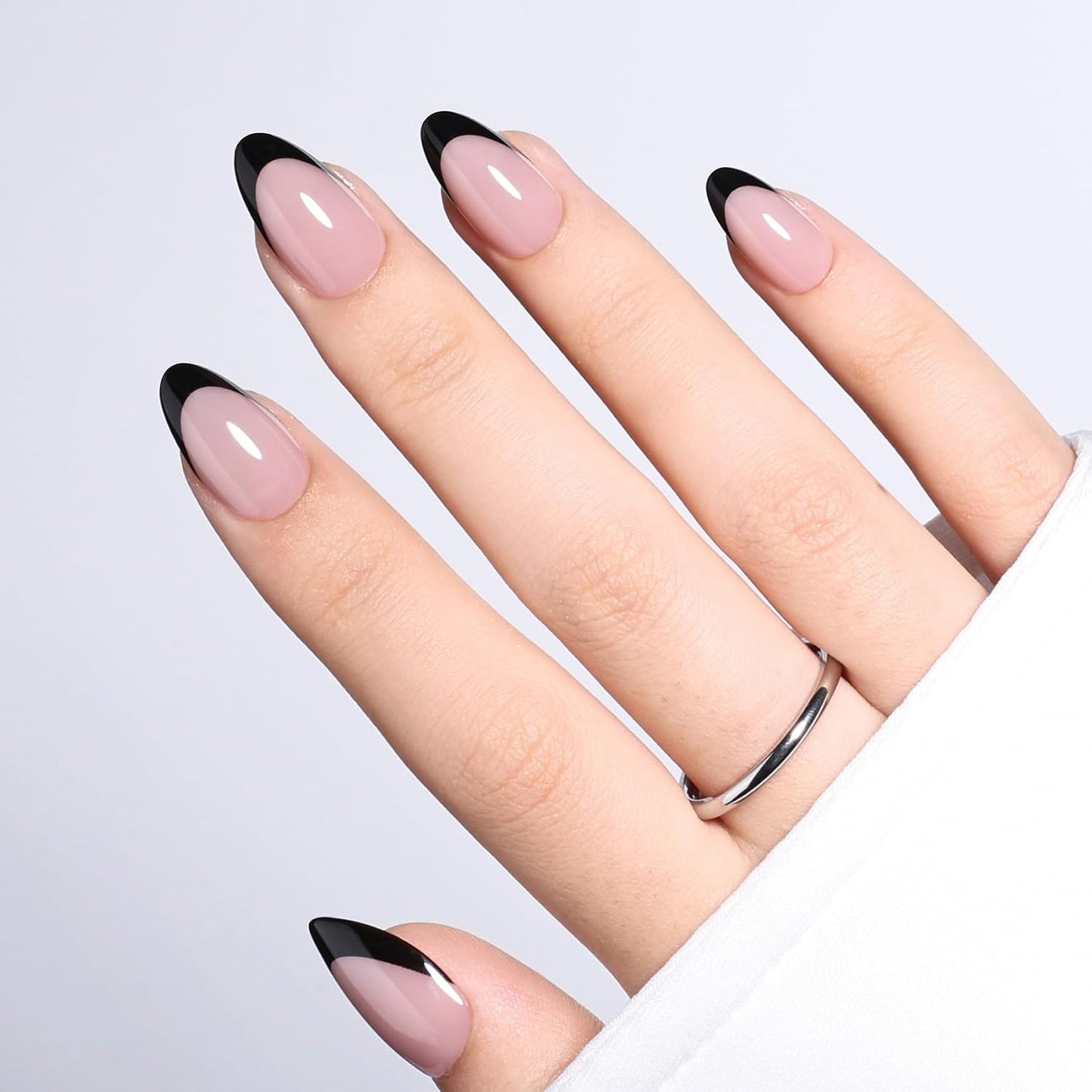 Cat Eye Press On Nails - Short Almond Fake Nails with Nail Glue | Reusable Brown Red 32-Piece Kit in 16 Sizes for Women & Girls