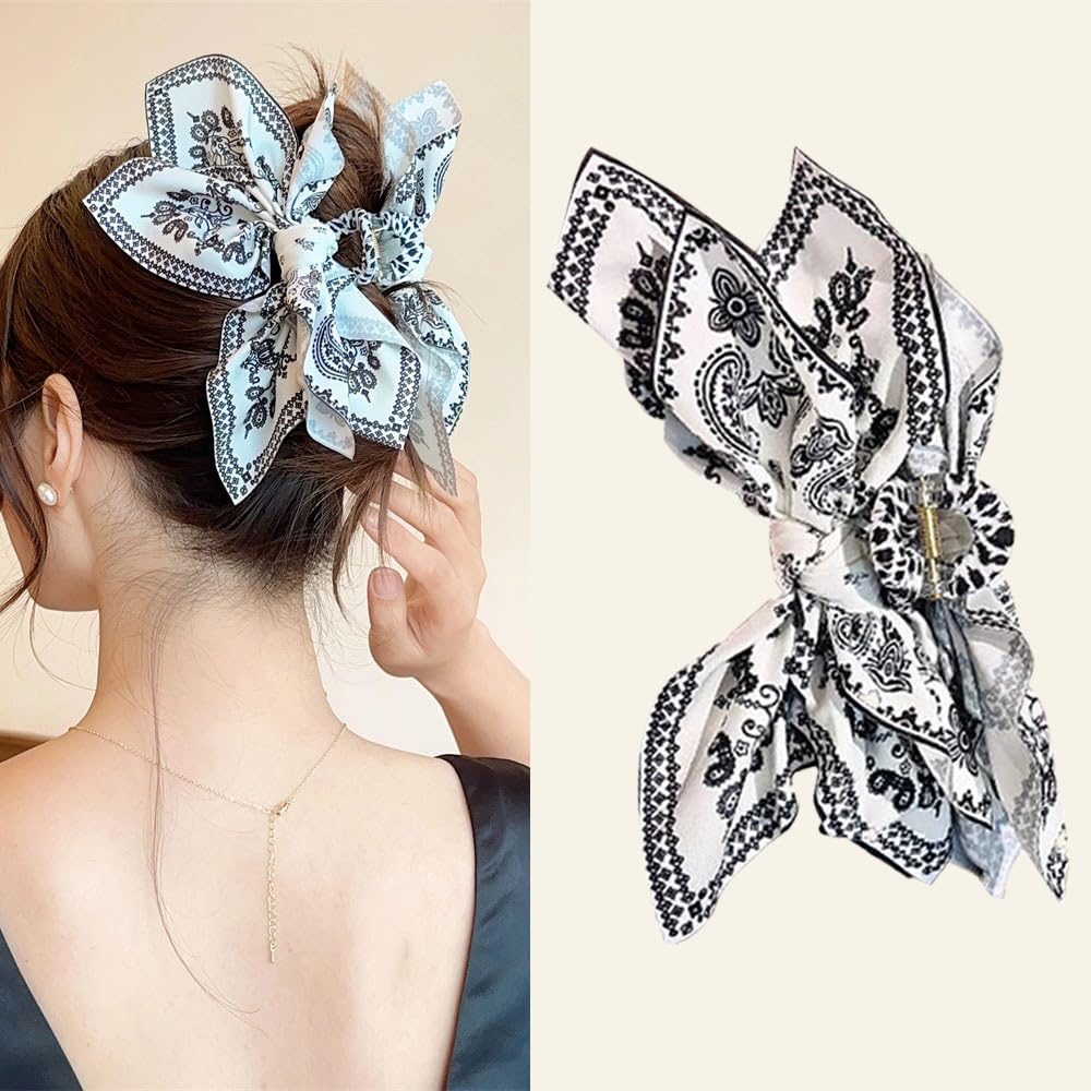 Retro Oval Leopard Print Banana Hair Clips - 4PCS Non-Slip Claw Clips for Ponytails & Buns | Cute Hair Accessories for Thin Hair
