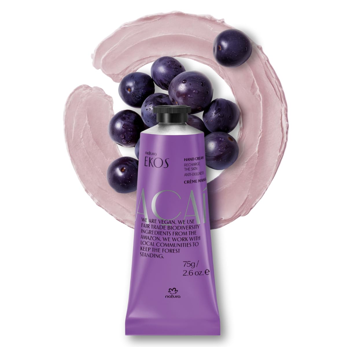 Açaí Hand Cream - Vegan Moisturizing Balm for Dry Hands - Antioxidant Hydration | Travel Size 1.41oz (40g)