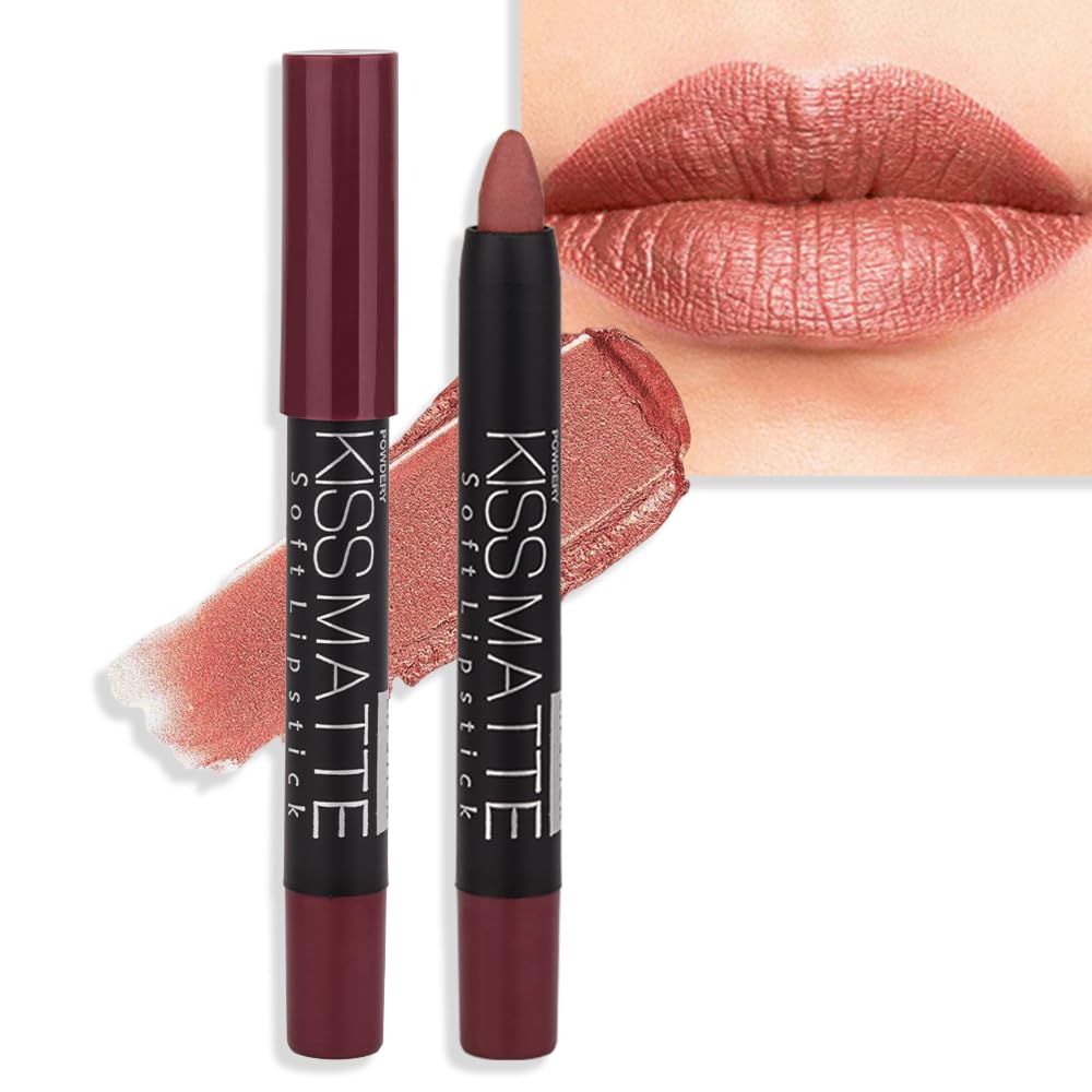 Matte Lipstick - Long-Lasting Velvet Lip Crayon with Waterproof Formula | Smooth Lightweight Lip Color, 08