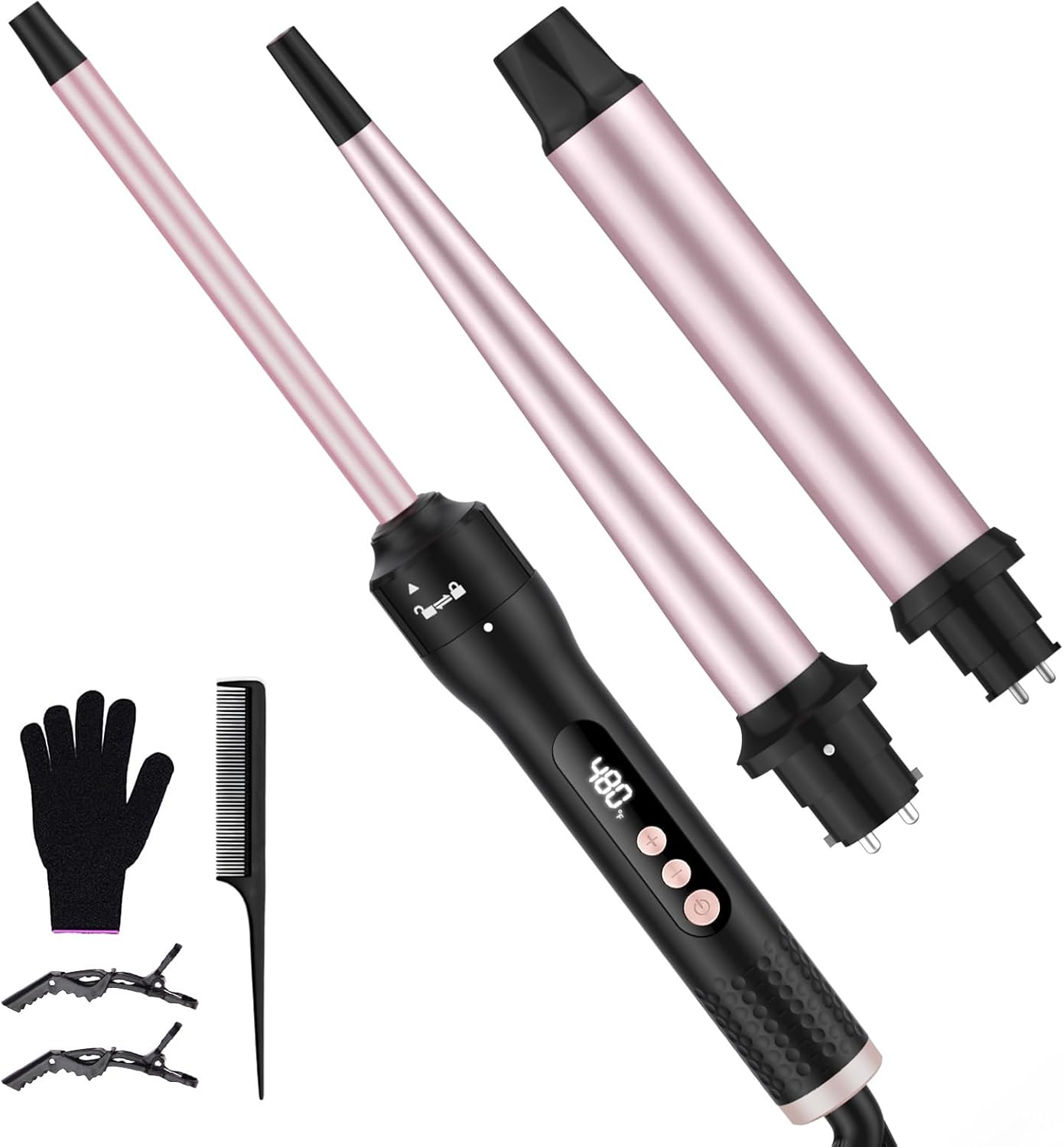 Professional 1/2 Inch Curling Iron - Ceramic Tiny Curling Wand for Short & Long Hair | 2 Temperature Settings, Includes Heat Protective Glove