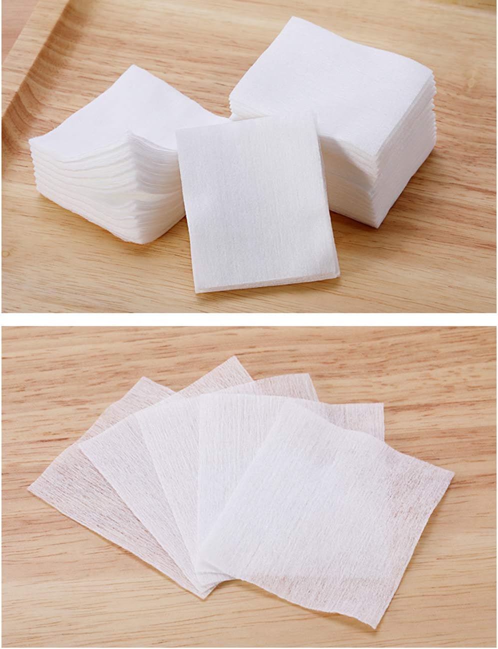 Thin Makeup Facial Cotton Pads - 1000 PCS Non-Woven, Lint-Free Remover Pads for Face & Nails | Soft & Square