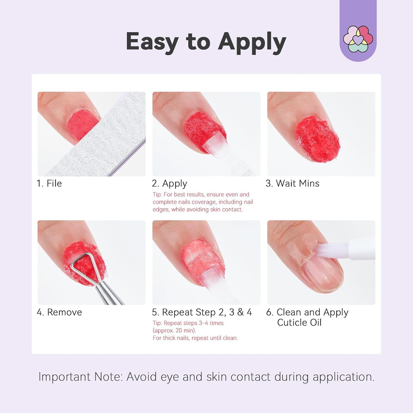 SAVILAND Dip Powder Remover Kit - Gentle Nail Removal Without Soaking | 0.5 Fl Oz
