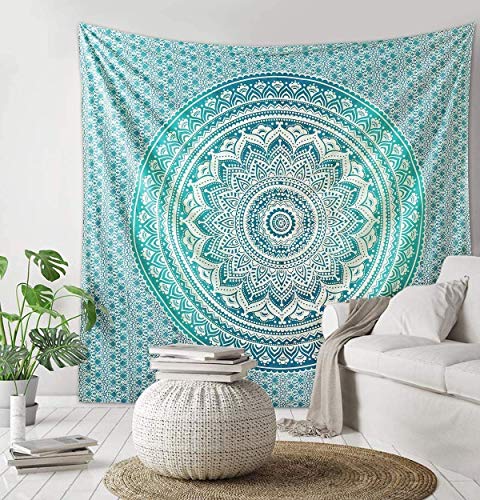 Indian Mandala Cotton Tapestry Wall Hanging - 30x40 Inches