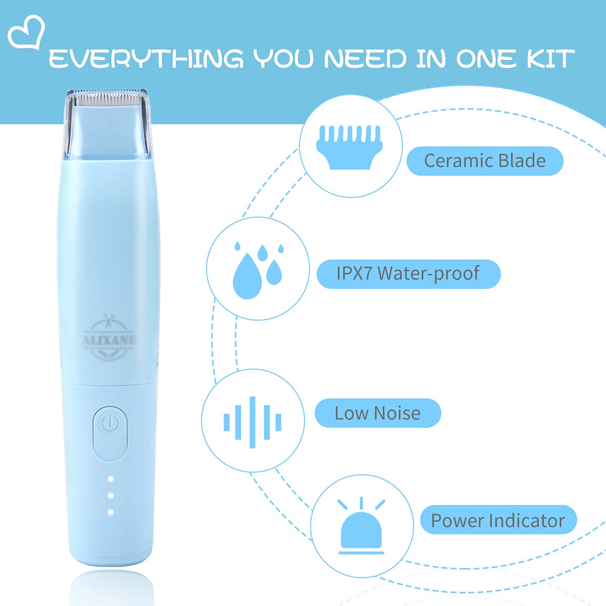 E-Hunter Baby Hair Clippers with Vacuum for Baby, Infants, Children, Kids and Newborn, Waterproof Rechargeable Cordless Hair Trimmer with 2 Guide Combs & Haircut Cape