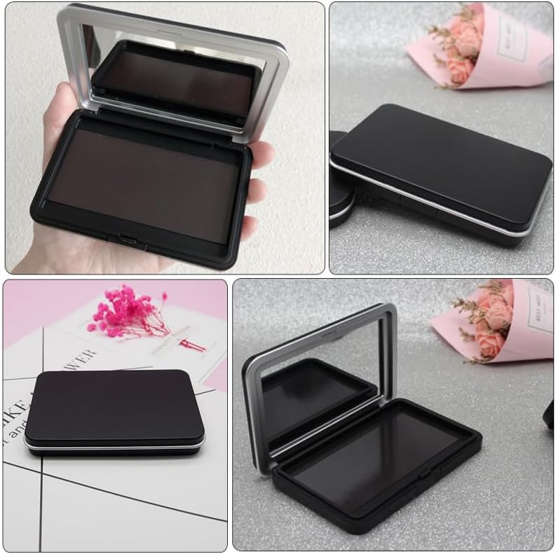 Empty Eyeshadow Palette with Mirror - 2 Pcs Travel Makeup Box | Compact Cosmetic Case 4.33x2.75x0.59 In