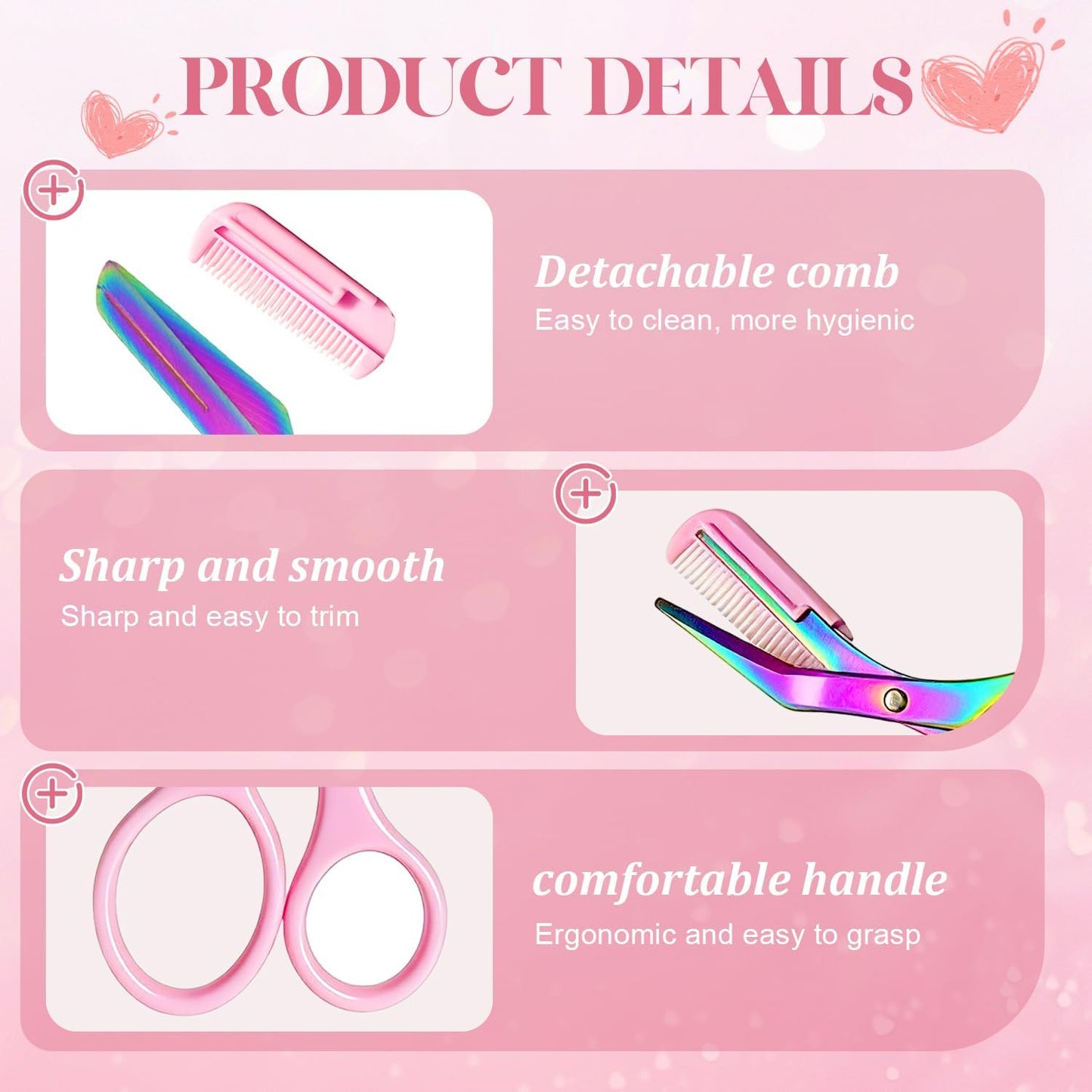 Eyebrow Trimmer Scissors - Stainless Steel Precision Cutter for Hair Removal | 2-in-1 Professional Tool with Comb for Men & Women
