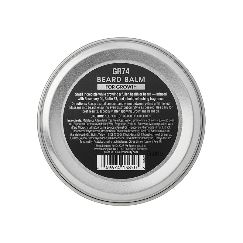 Red by Kiss Groomane Beard Balm, Soften & Tame, Light Hold, Promotes Full, Healthy Look Beard Strengthen Facial Hair, Reduce Breakage