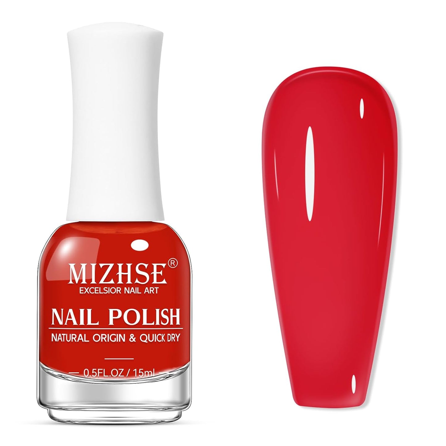 MIZHSE Quick Dry Hot Pink Nail Polish - Non-Gel Air Drying, 15ml Glossy Finish for DIY Manicure