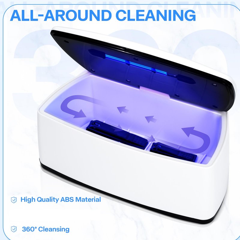 LXIANGN Nail Tool Sterilizer,Portable Large USB 1L High Temperature Nail Cleaning Box for Manicure Salon,Tweezers,Tattoo,Scissors,Jewelry,Phone, Watch,Underwear (White)