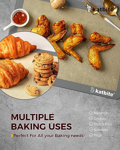 Katbite Silicone Baking Mats Set - 3 Nonstick Baking Sheets