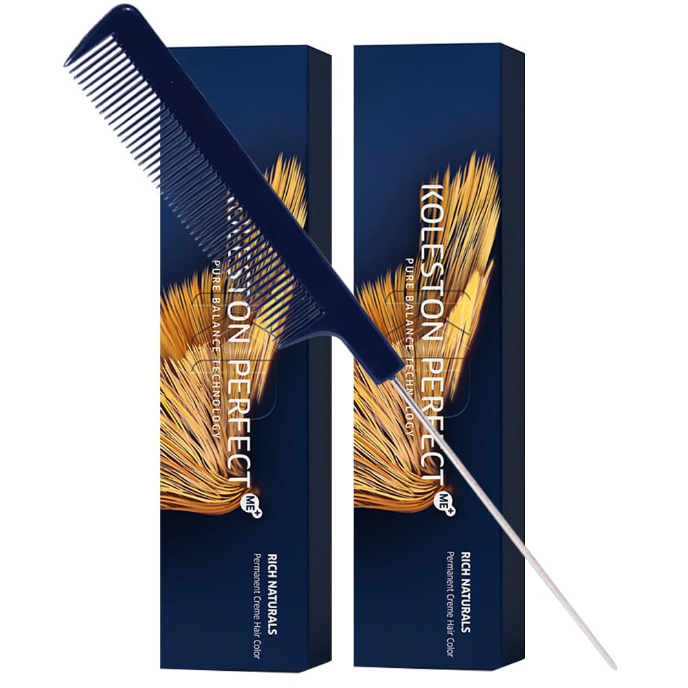 Koleston Perfect ME+ Matte Pearl Permanent Hair Color Creme - 2 Ounce Pack with Pin Tail Comb | Ideal for Vibrant Hair Color
