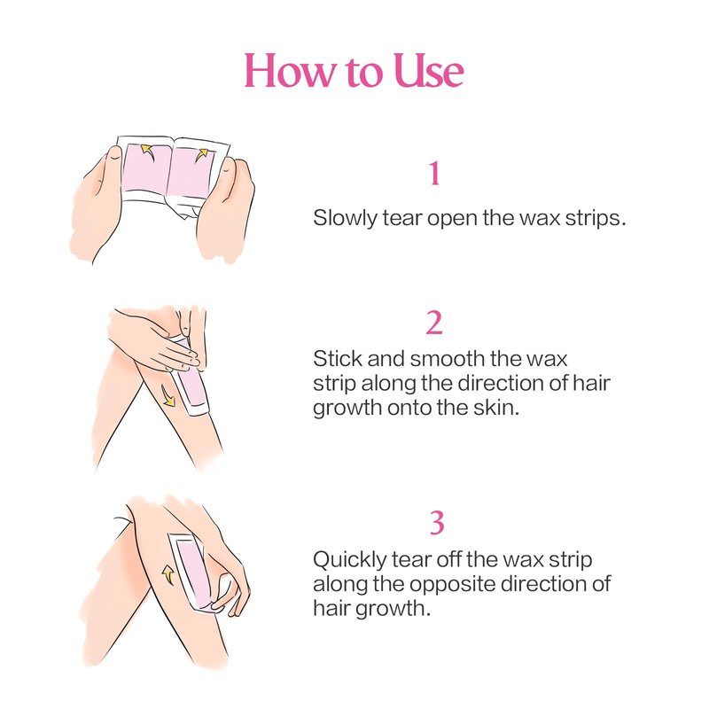 Urperf Wax Strips for Hair Removal, Ready-to-Use, No Heat Needed, for Face & Body, 2 Sizes, 20 Large Strips, 40 Small Strips, 4 Finish Wipes