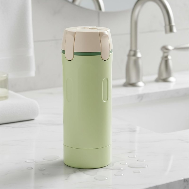Travel Dispenser Bottle Set - 4 in 1 Refillable Leak Proof Toiletry Bottles | Light Green, 30ml Each, Compact Size