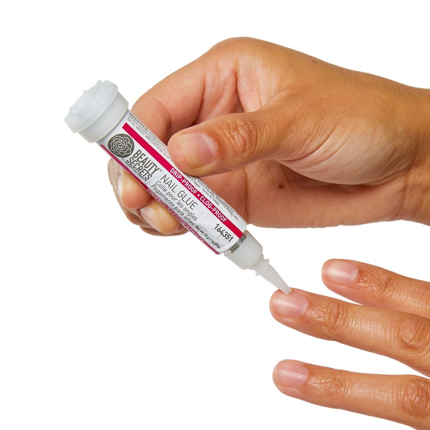 Nail Glue - Drip & Clog Proof Formula with Zebra Cushion Nail File | Medium Coarse 180/100 Grit