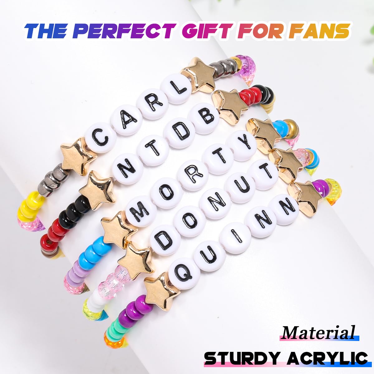 AICase for Dungeon Crawler Carl Merch Gifts Toys Inspired Bracelets 5 Pcs Stackable Stretch Beaded Friendship Bracelets Party Decor Costume Cosplay Merchandise Gifts for Fans Women Birthday Christmas