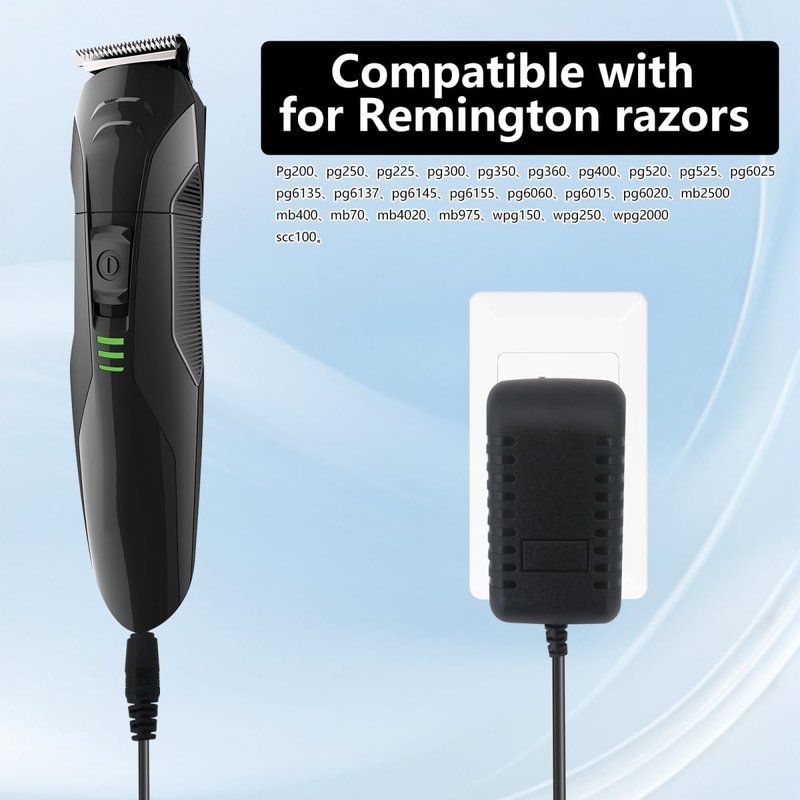 Homesweet 5V Trimmer Charger Fit for Remington PG200, PG250, PG225, PG300, PG350, PG360, PG400, PG520, PG525, PG6025, PG6135, PG6137, PG6145, PG6155, PG6060, PG6015, PG6020, MB2500