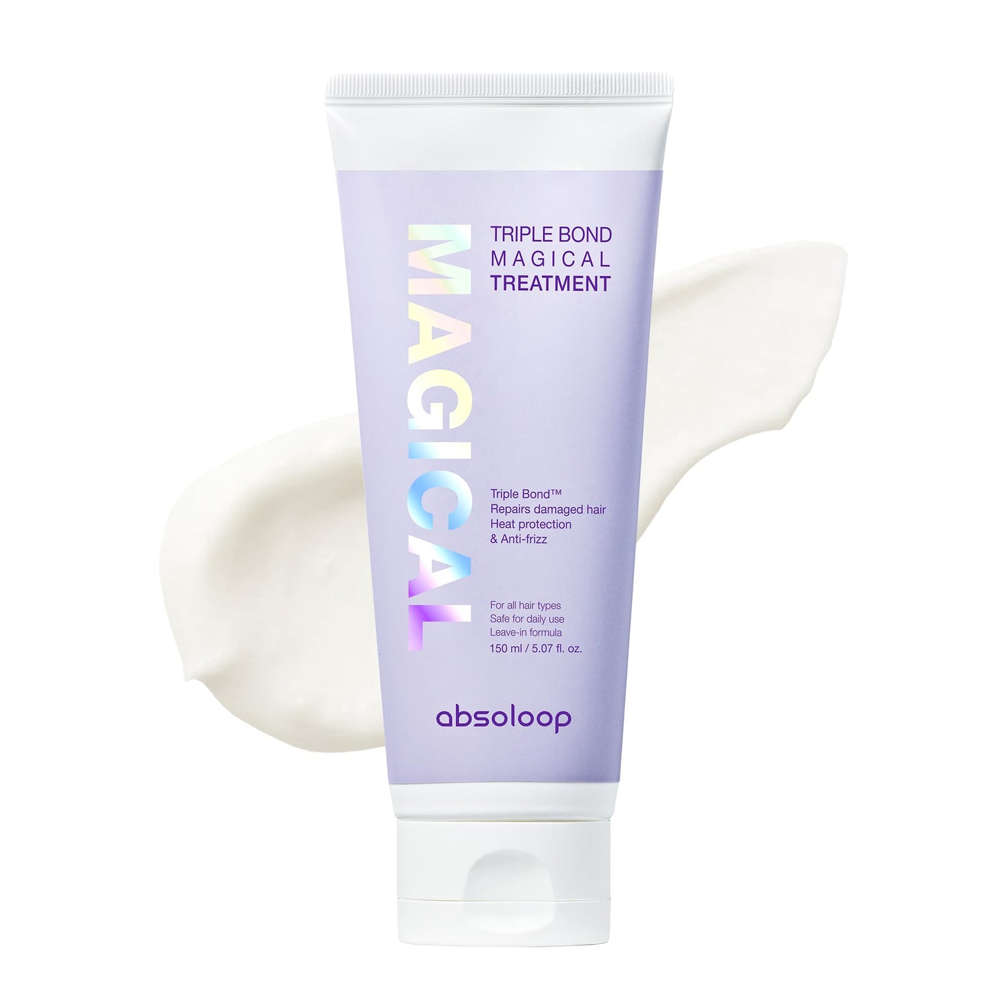 ABSOLOOP Triple Bond Magical Leave-In Treatment – No-Rinse Clinic-Level Hair Repair with Peptides, Amino Acids & Biotin, Weightless Heat Protectant, 5.07 fl.oz