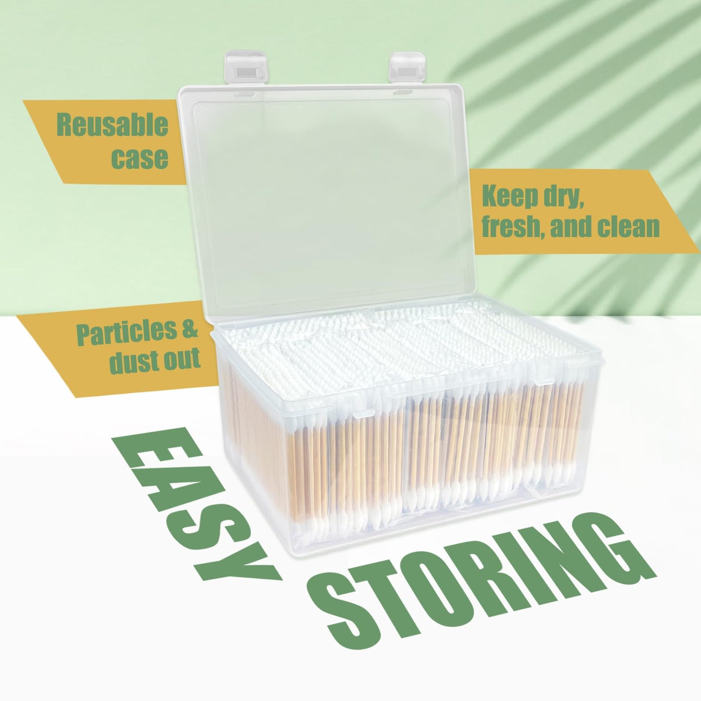 1000 ct (2000 Tips) Bamboo Cotton Swabs for Ears, Double Tips Cotton Buds, Organic wooden sticks, Suitable for Makeup, Ear Cleaning, Personal Care