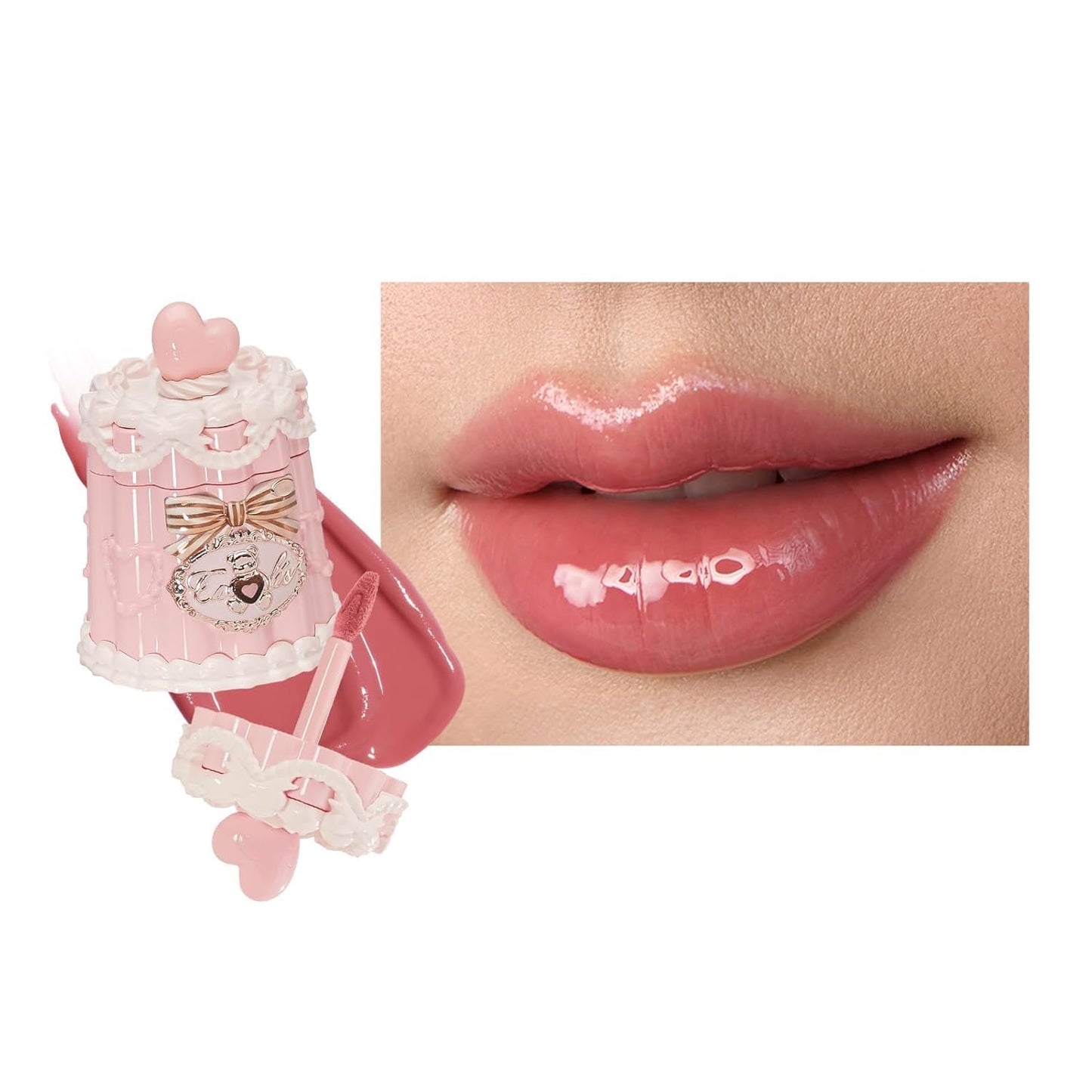 Sweetie Bear Coating Lip Jelly - Soft Moisturizing Tinted Lip Gloss with Botanicals | Lightweight Non-Sticky Pink Plumper, 0.18 oz