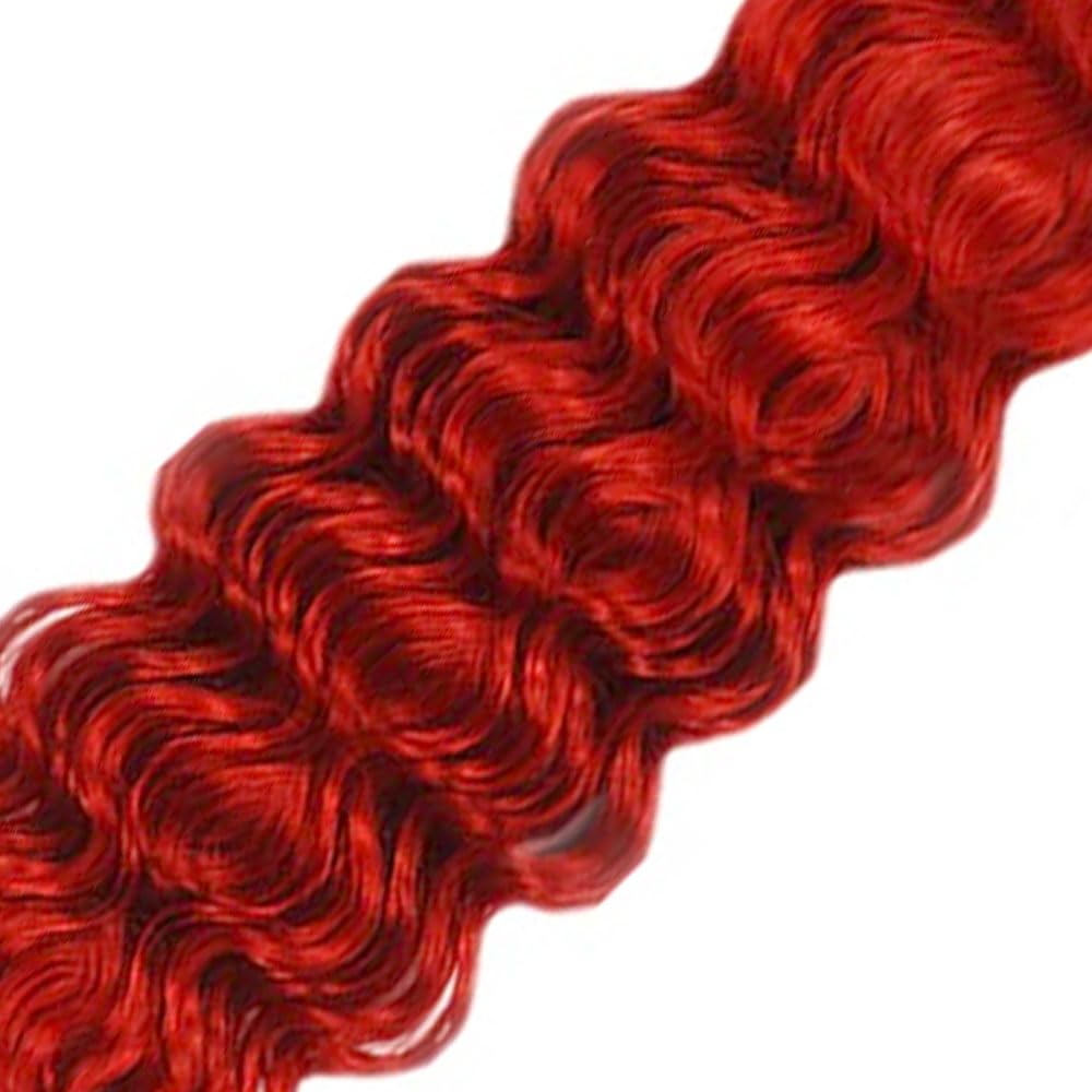 Red Bundles Human Hair GveoXvo Red Bundle Burgundy Deep Wave Bundle 24 Inch Burgundy Bundles Human Hair Extensions