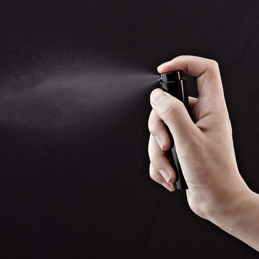 Tekson Travel Perfume Atomizer - Refillable Mini Cologne Spray Bottle | Portable Black Aftershave Dispenser (8ml)