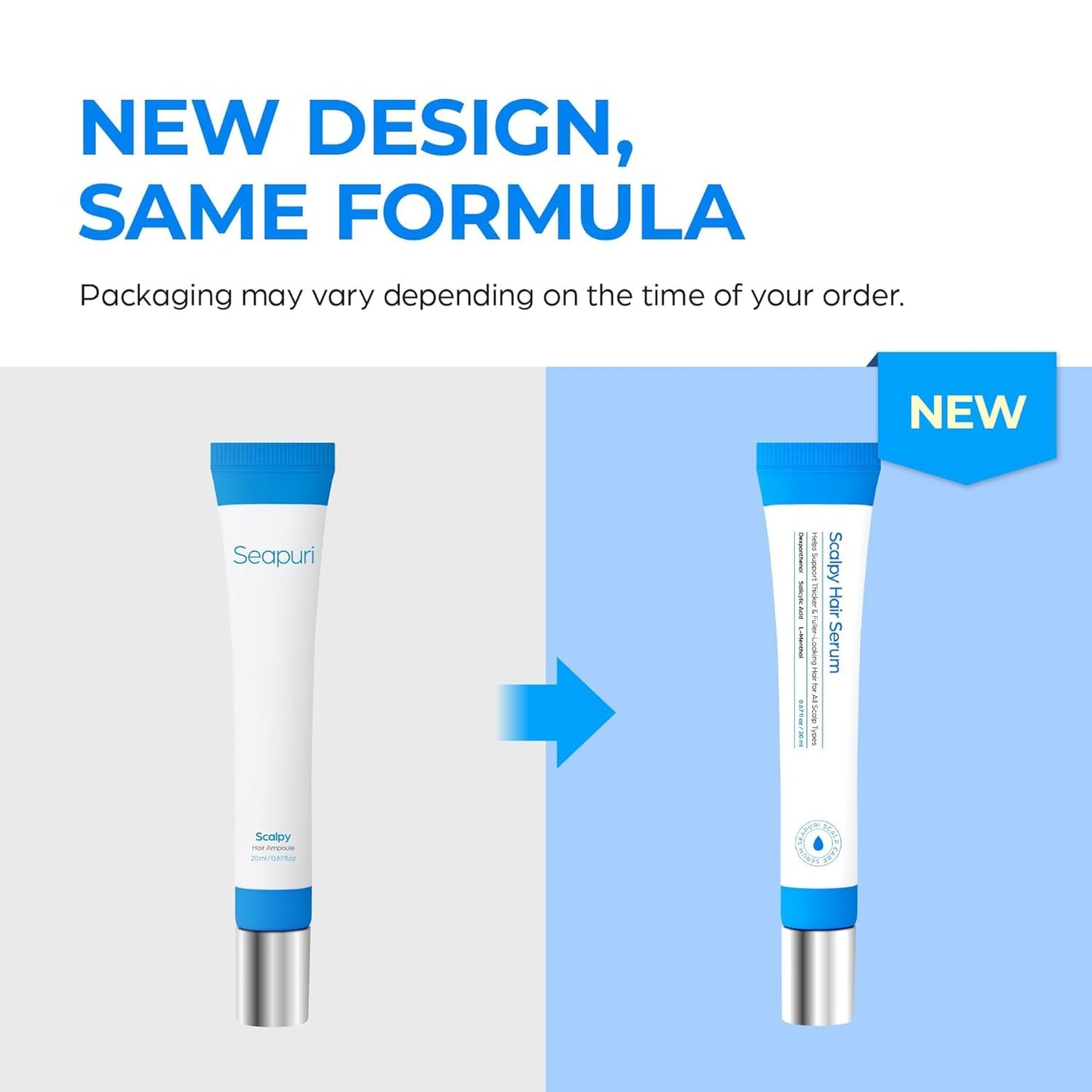Seapuri Hair Growth Serum for Thinning Hair - Korean Scalp Treatment with Salicylic Acid & Menthol | Supports Density & Thickness