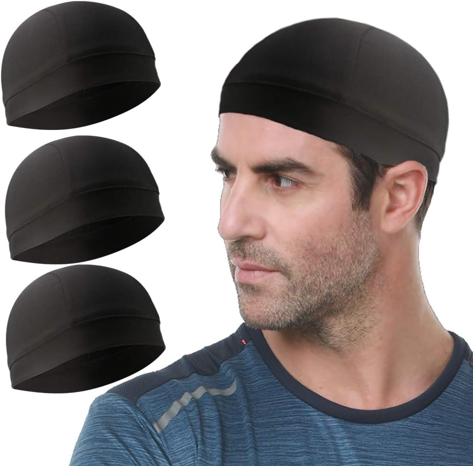 Cooling Skull Cap - 3 Pack Sweat-Wicking Helmet Liner for Cycling & Running | Unisex