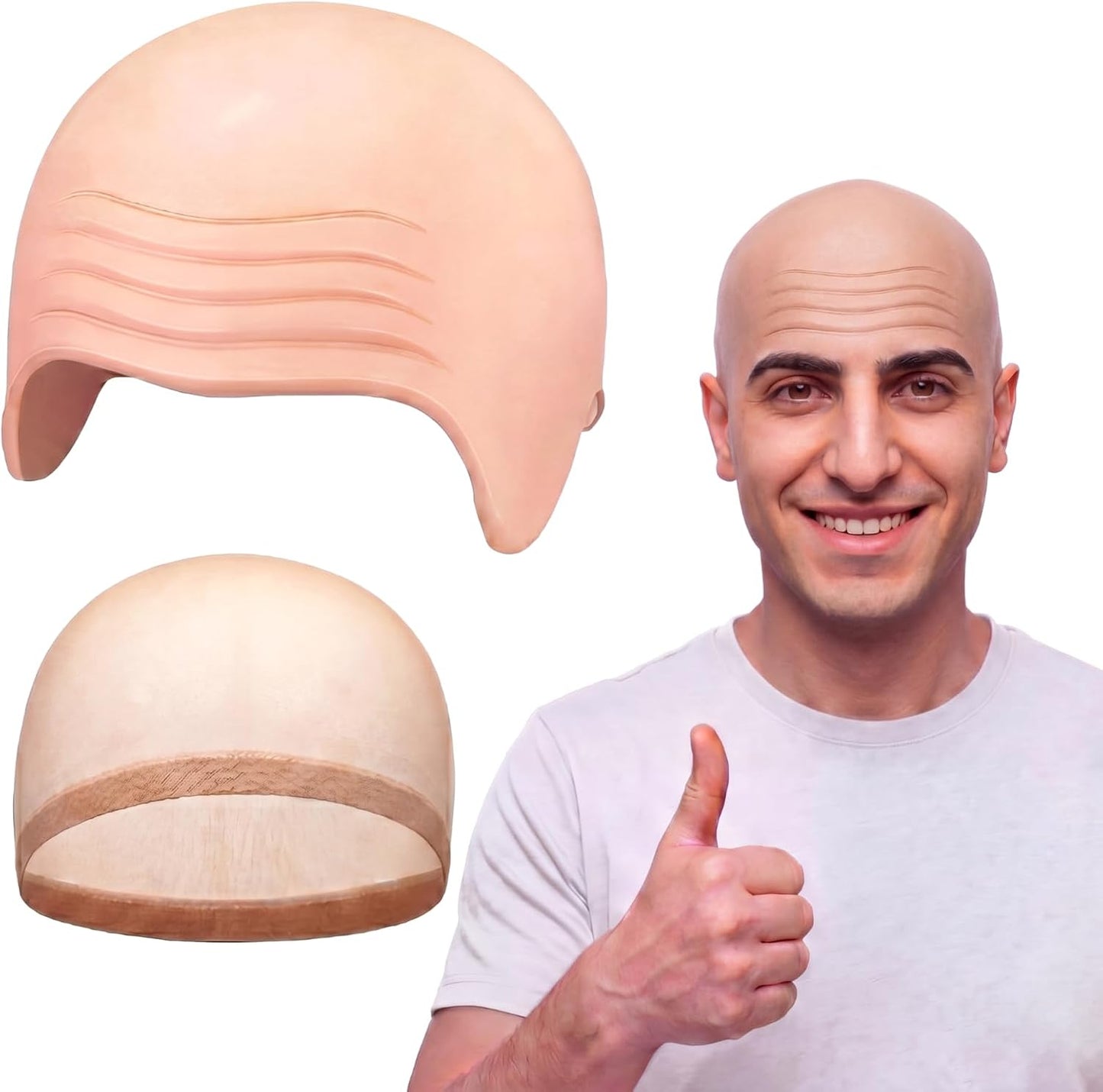 Bald Cap for Halloween | Nylon Wig Cap for Makeup & Cosplay - Unisex, Comfortable Fit