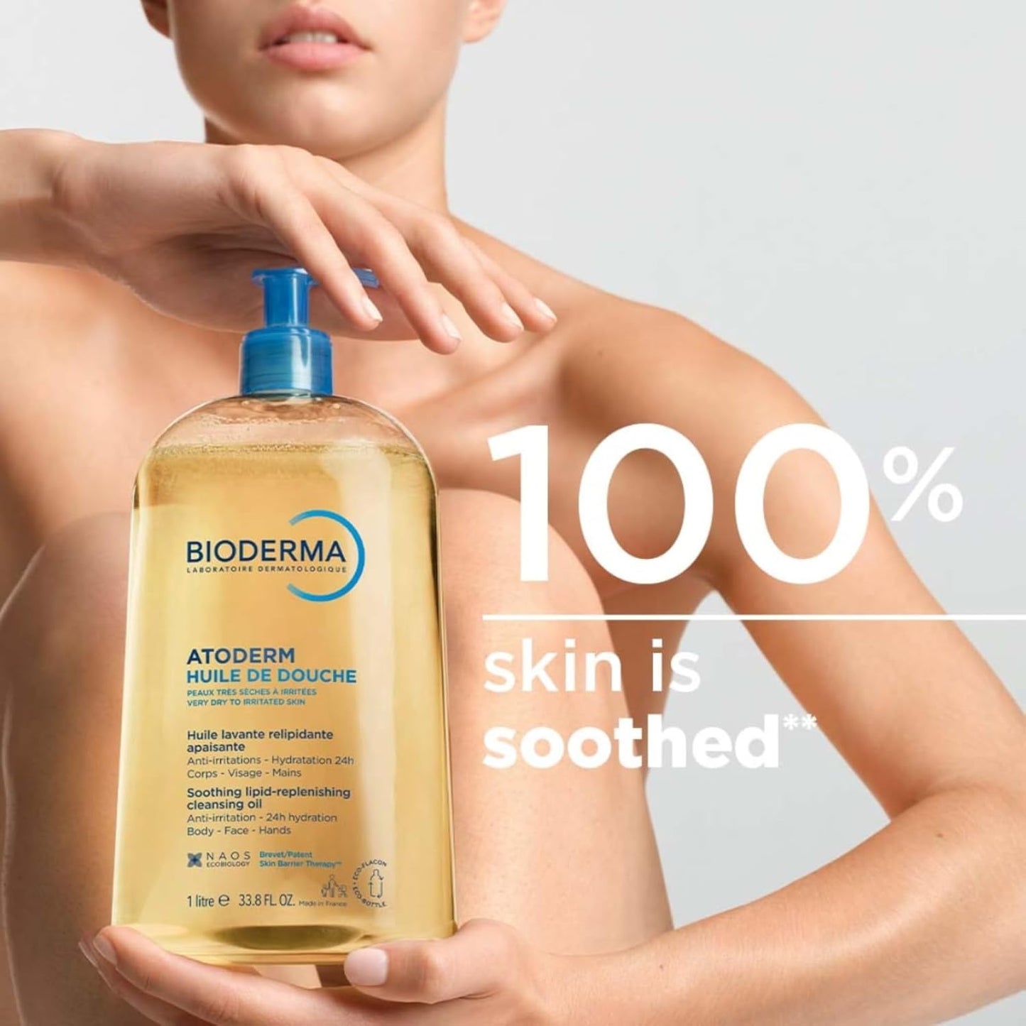 Bioderma Atoderm Shower Oil - Nourishing Cleansing Oil for Dry & Sensitive Skin | Family Size 16.7 oz