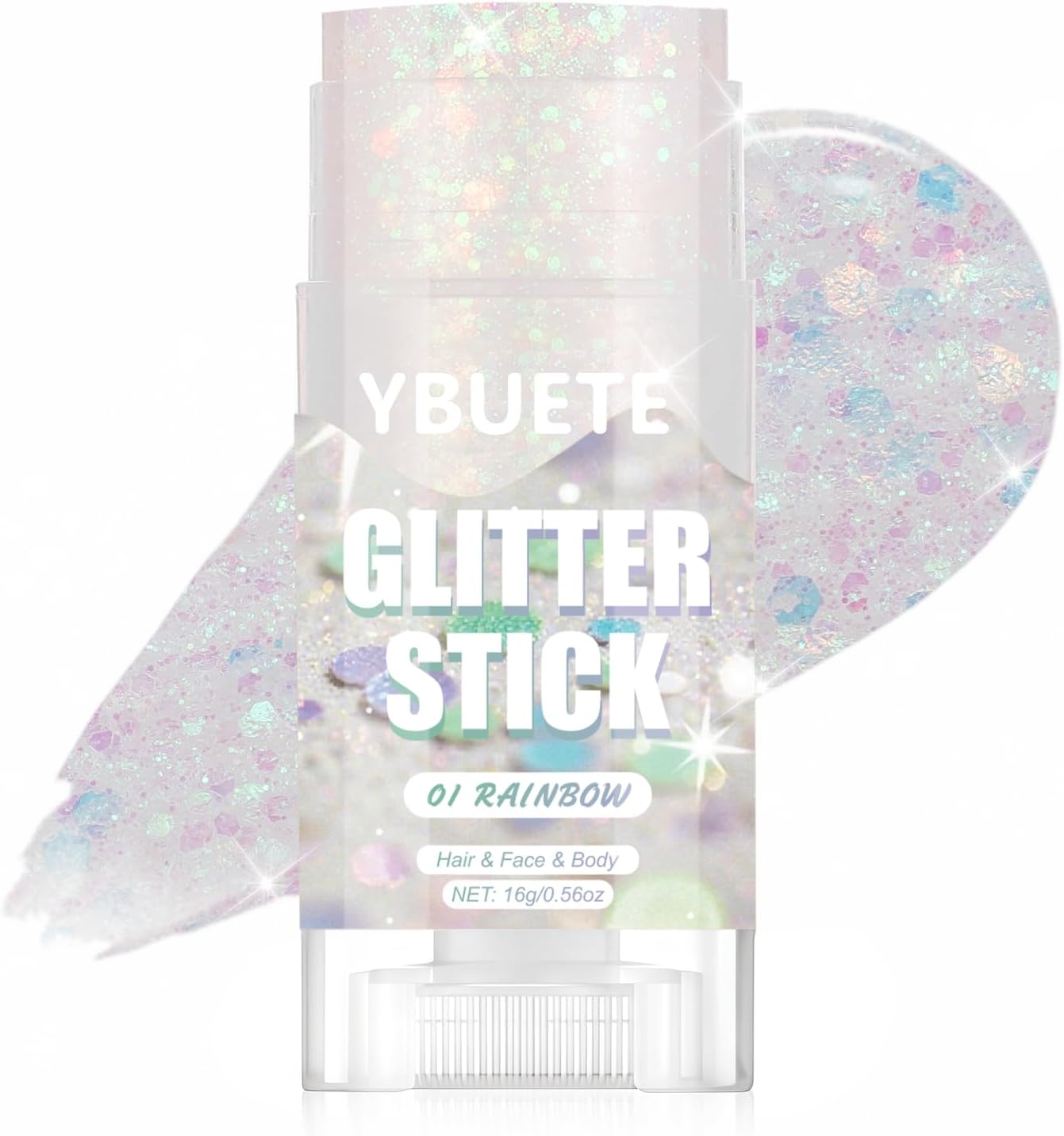Red White Blue Star Face & Body Glitter Stick - Patriotic Makeup for 4th of July | USA Flag Accessory