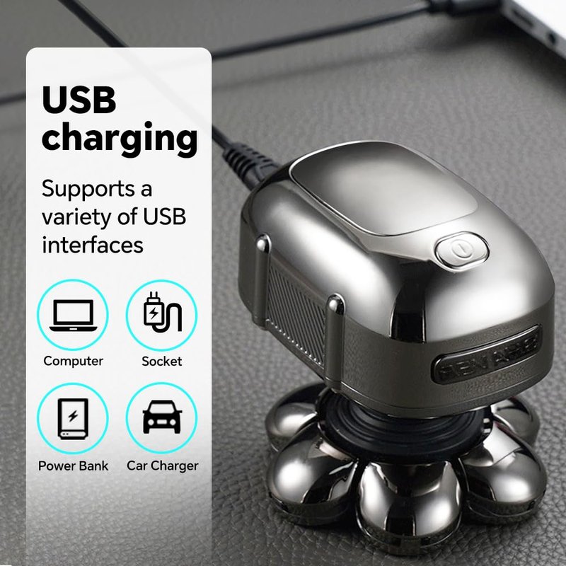 5-in-1 Electric 7D Head Shavers for Bald Men,Wet Dry Waterproof Cordless Men's Rotary Razor for Head/Face, Grooming Kit with Nose Trimmer-Hair Clippers, LED Display USB Charging Rechargeable