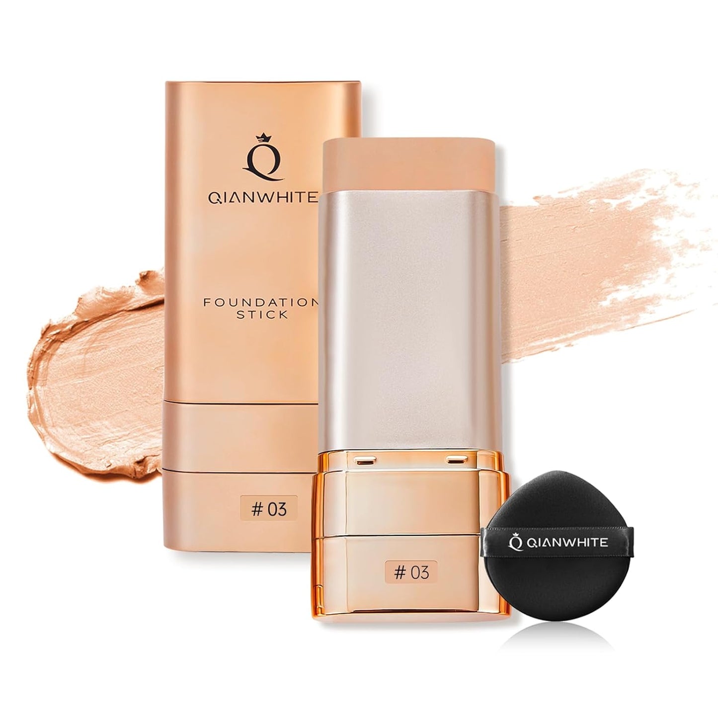 Korean Foundation Stick - Waterproof Full Coverage Makeup for Mature Skin | Double Head with Brush (#05 Chocolate)