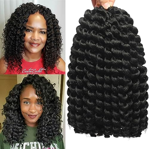 12 Inch Jamaican Bounce Crochet Hair - 3 Packs (1B) Synthetic Curly Extensions