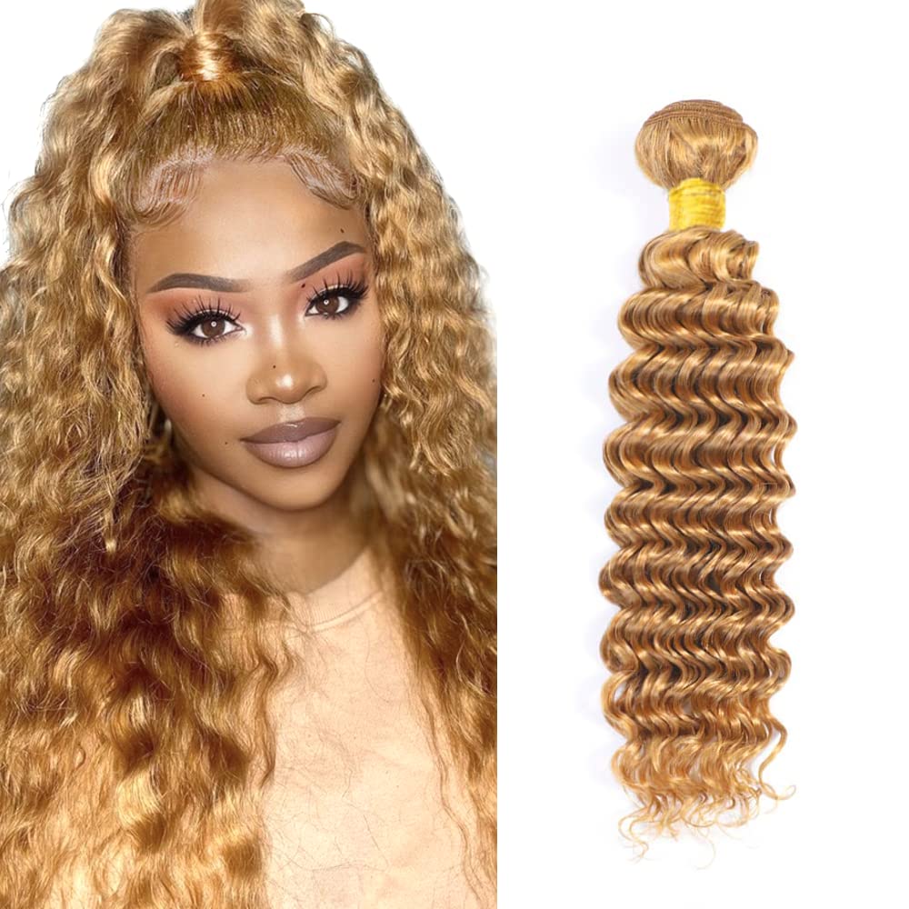 #27 Bundles Human Hair Blonde Bundles Human Hair #27 Deep Wave Bundle 22 inch Blonde Deep Wave Bundle