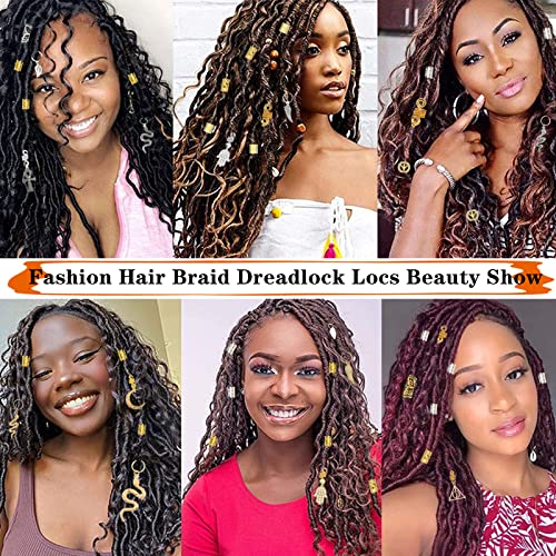 NAISKA 184Pcs Gold Hair Jewelry for Braids, Dreadlock Accessories & Charms