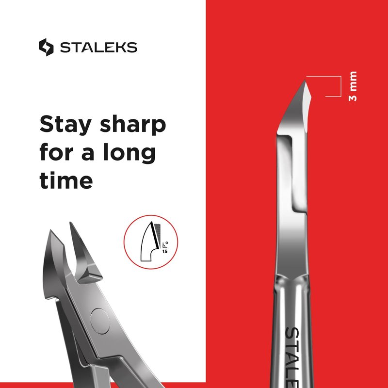 Staleks CLASSIC 12 Cuticle Nippers – 3mm Blade – Stainless Steel – Compact Design – For Home Manicure & Pedicure
