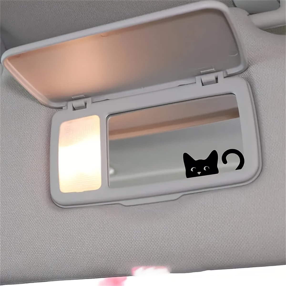 5-Pack Cute Cat Vinyl Stickers, Glossy Self-Adhesive Cartoon Animal Decals for Car Rearview Mirror, Mirror, Computer & Christmas Decorations