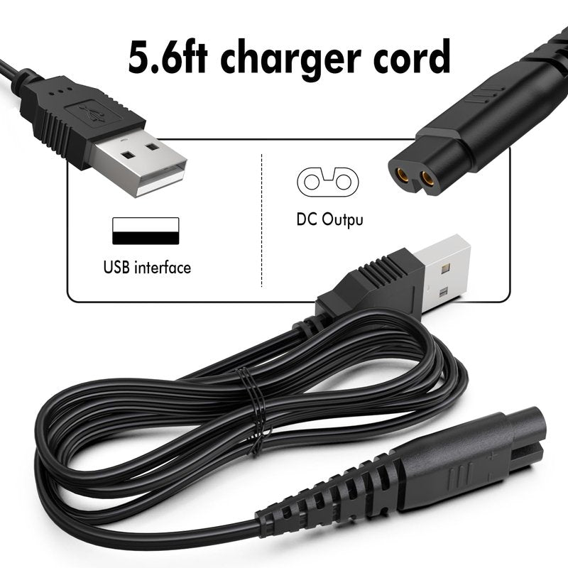 USB Charger Cord for oneisall Low Noise Dog Clippers Model RFC-676 Only, Replacement Charging Cable for oneisall Rechargeable Stainless Steel Blade Pet Shaver