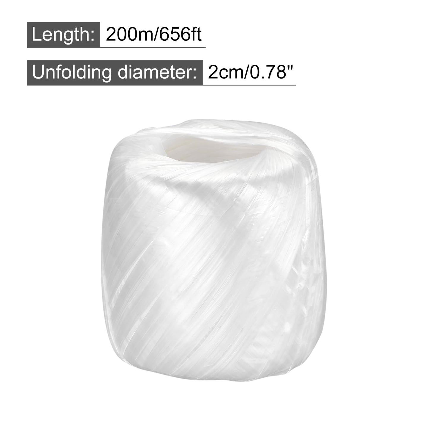 Generic Polyester Nylon Plastic Rope Twine Household Bundled for Packing Gardening Craft,200m Length,White Pack of 1