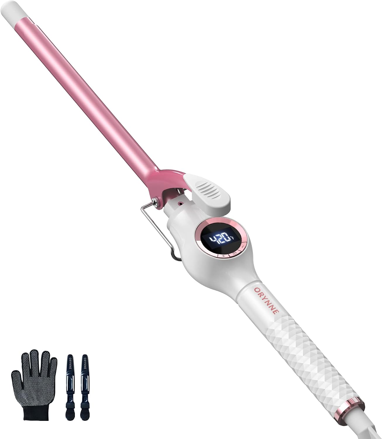 Titanium Curling Iron - 2 Inch Extra-Long Barrel for Long Hair | 12 Heat Settings, Auto-Off, Dual Voltage