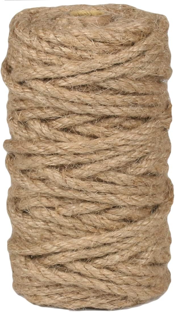 Natural Jute Twine - 600 Feet Craft String for Gift Wrapping, Gardening & Macrame | Brown 2mm
