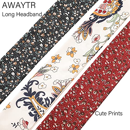 AWAYTR Chiffon Twist Headband - 3PCS in Navy, Red & White