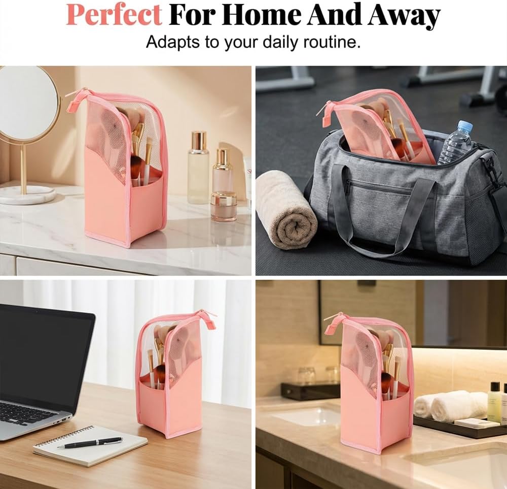 Portable Lightweight EVA Mesh Toiletry Bag - Large Capacity, Water-Resistant & Foldable Design | Black
