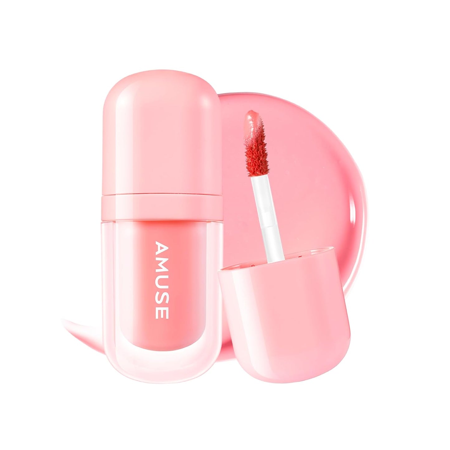 Bebe Tint Lip Stain by Amuse SEOUL | 24-Hour Long-Lasting, Glass-Like Plumping, Vegan Hydrating Gloss - 01 BOKSOONGA LOVE